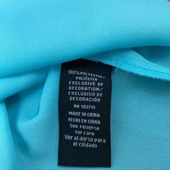 Zac & Rachel Teal Cold Shoulder Blouse M - Picture 7 of 10